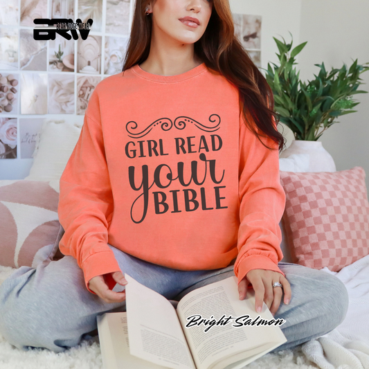 'Girl Read Your Bible' Faith Long-Sleeve Tee