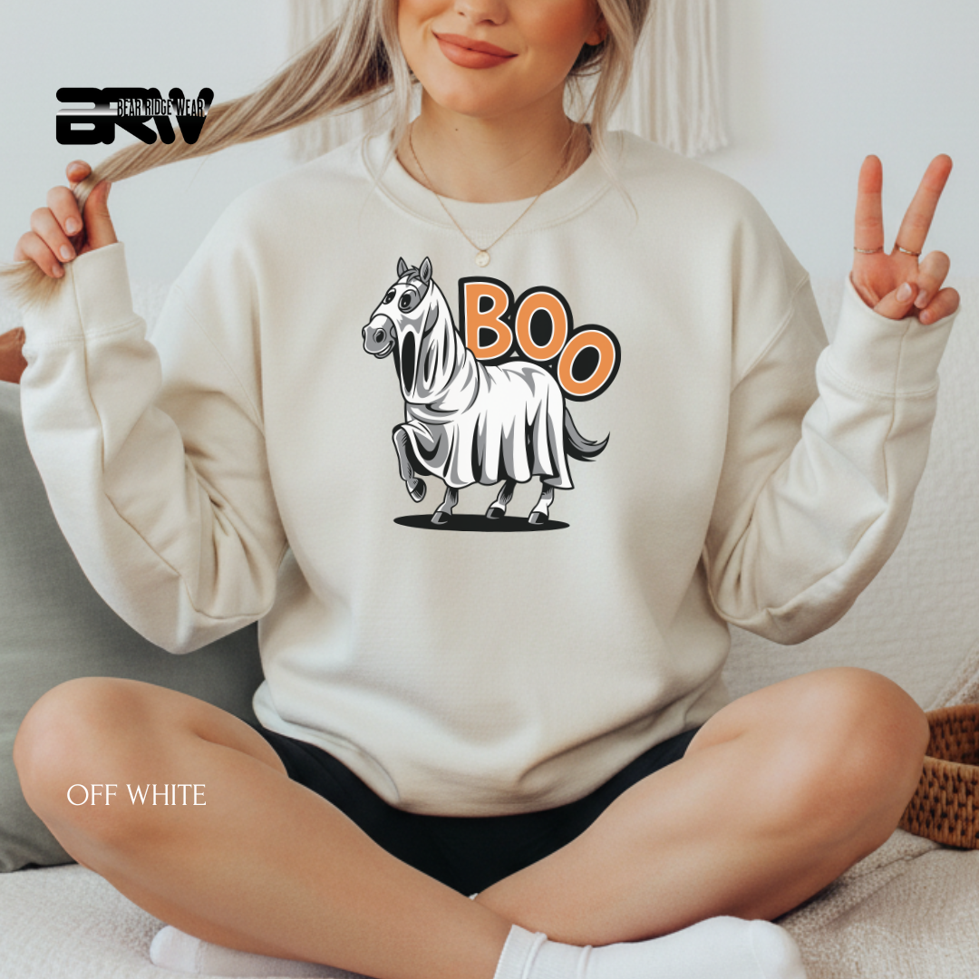 'Horse-Boo' Fall Crewneck Sweatshirt