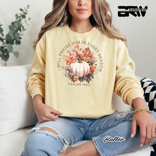 'I Will Praise Him' Fall Long Sleeve Tee