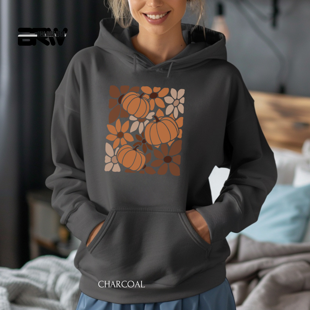 'Boho Floral Pumpkin' Fall Hoodies