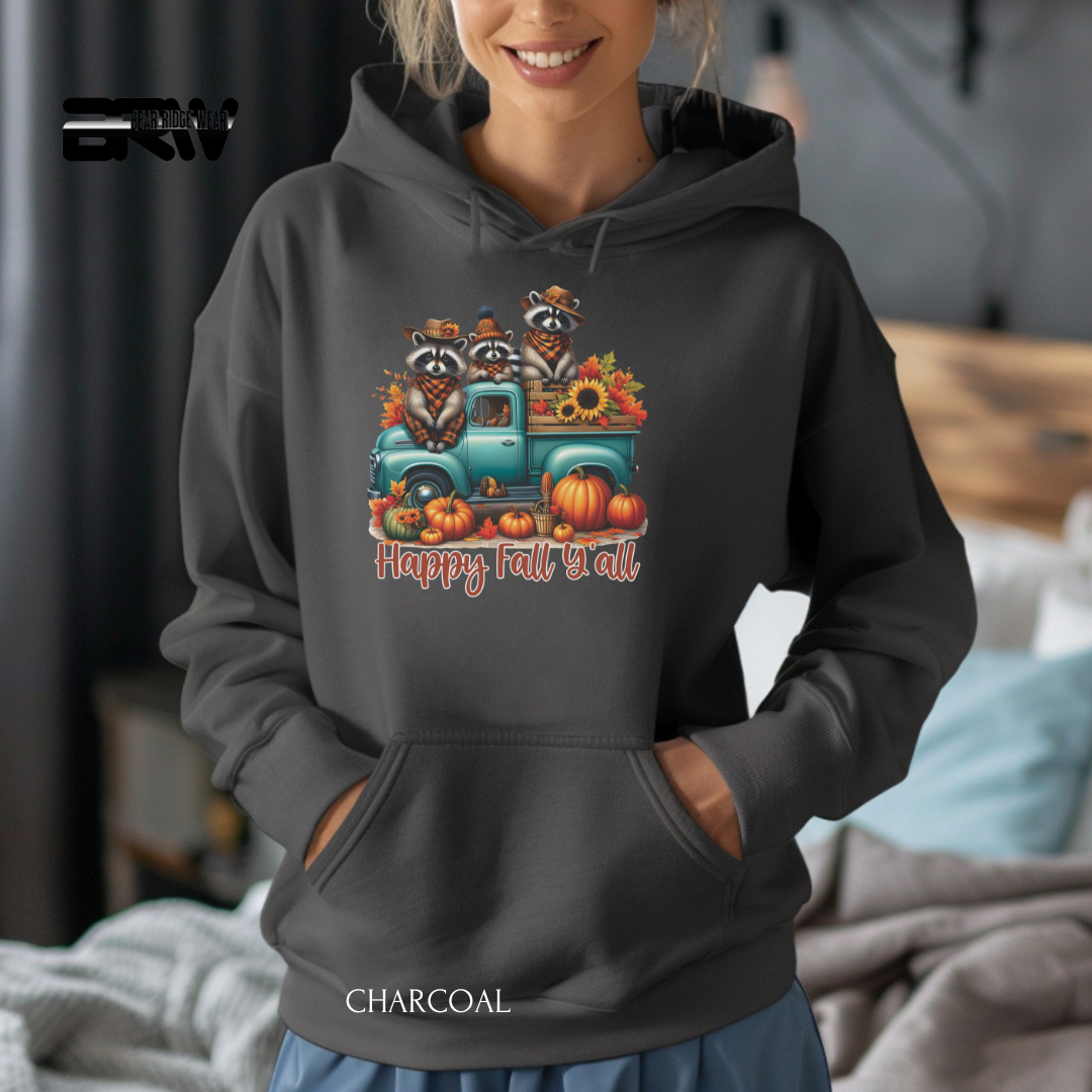 'Happy Fall Yall-Raccoons' Fall Hoodies