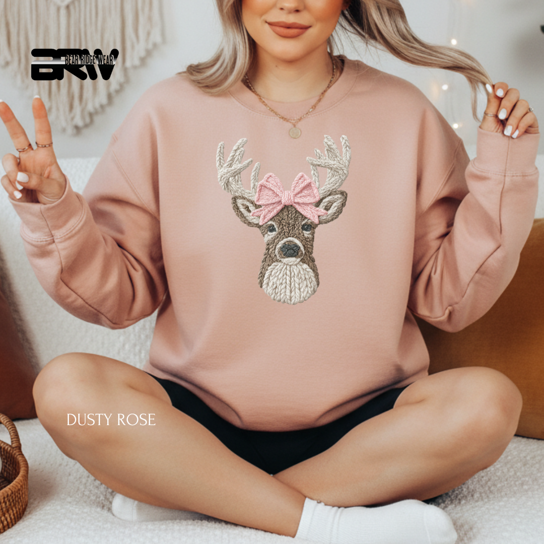 'Deer Yarn' Christmas Crewneck Sweatshirt