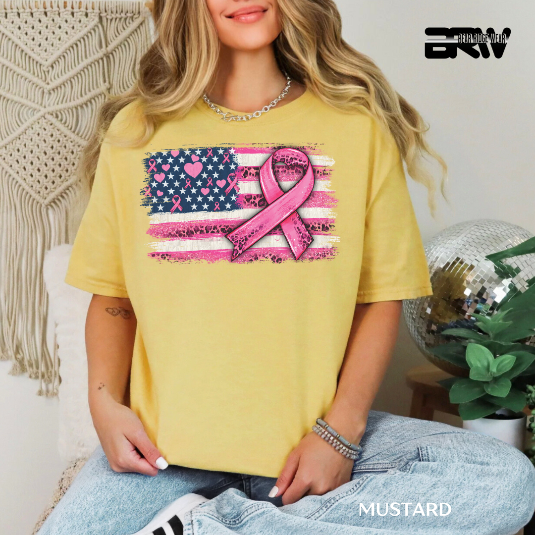 'Breast Cancer-Flag' Awareness Tee