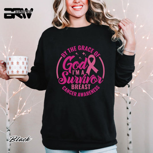 'By The Grace Of God I'm A Survivor' Awareness Long Sleeve Tee