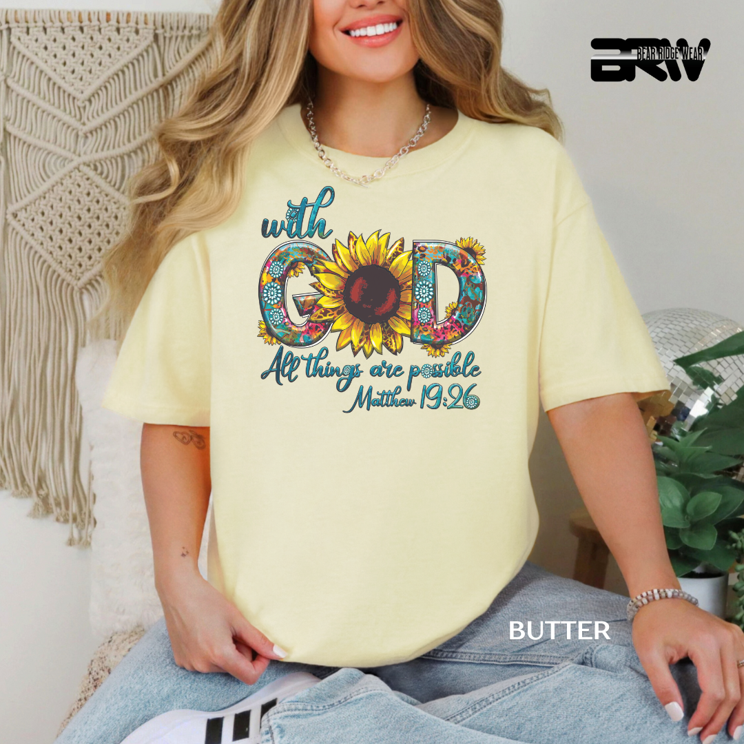 'With God All Things Are Possible' Faith Tee