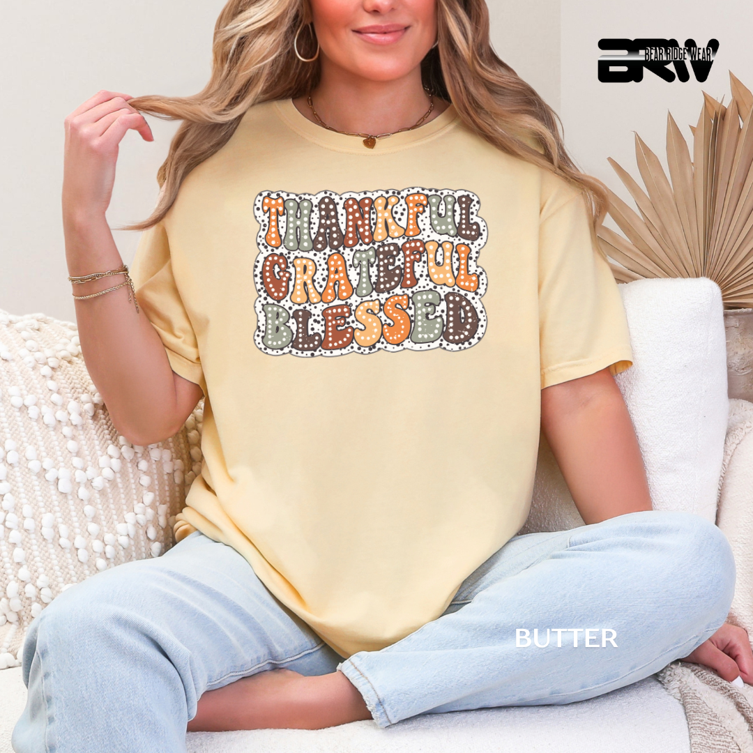 'Thankful Grateful Blessed' Fall Tee