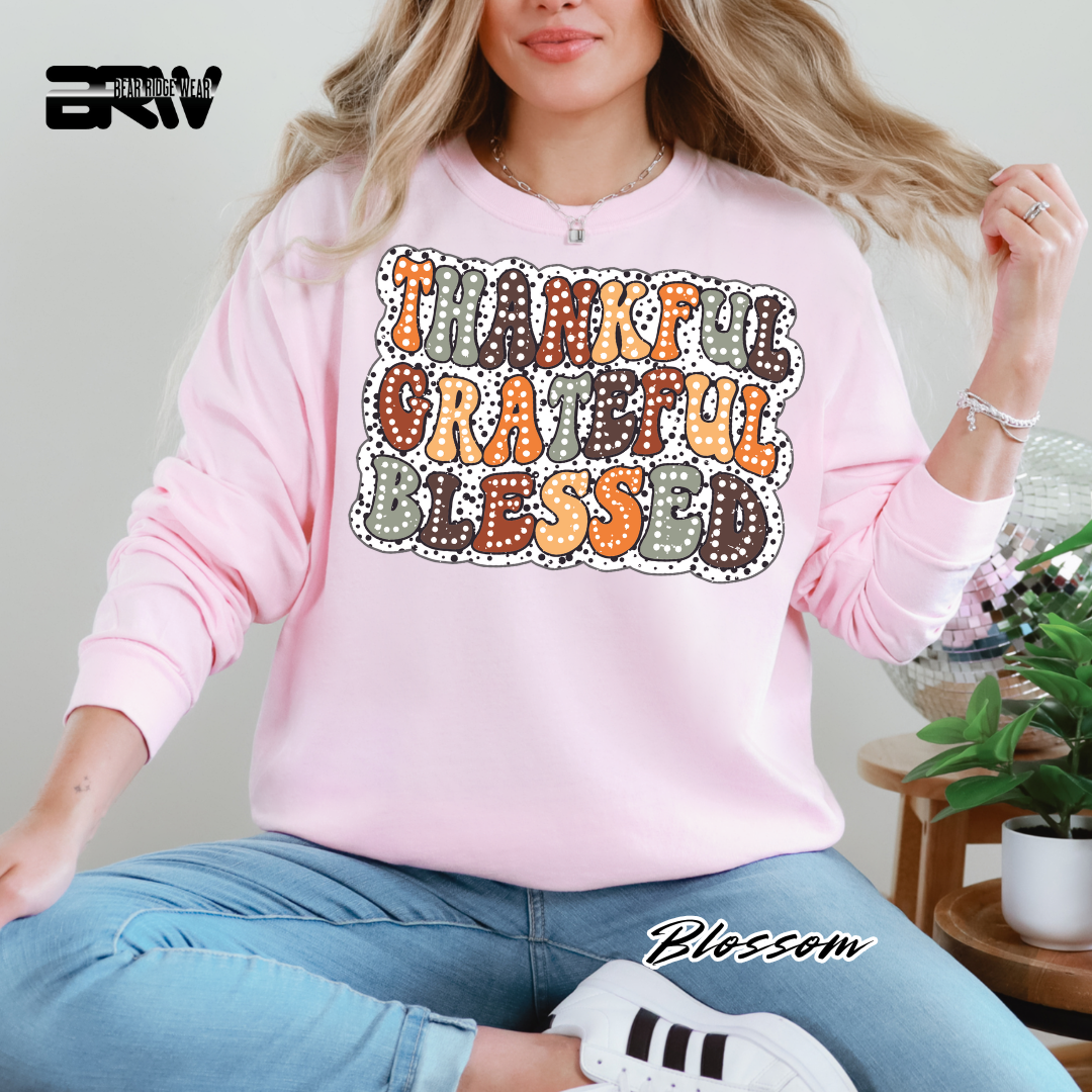 'Thankful Grateful Blessed' Fall Long-Sleeve Tee