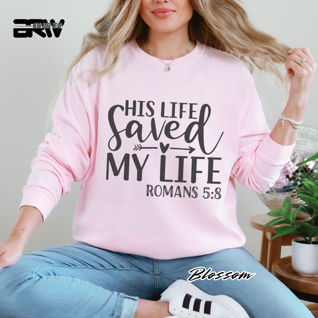 'His Life Saved My Life' Faith Long-Sleeve Tee
