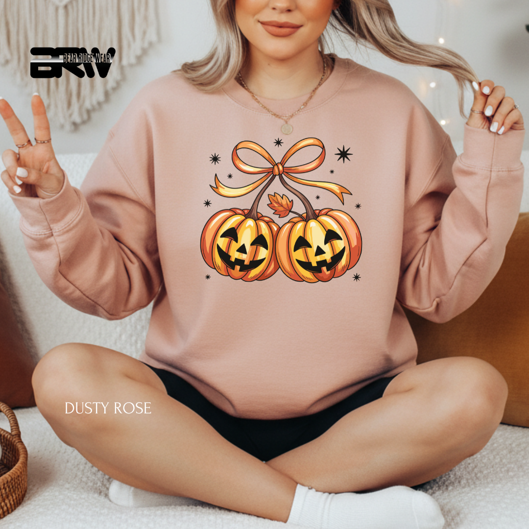 'Pumpkin Cherries' Fall Crewneck Sweatshirt