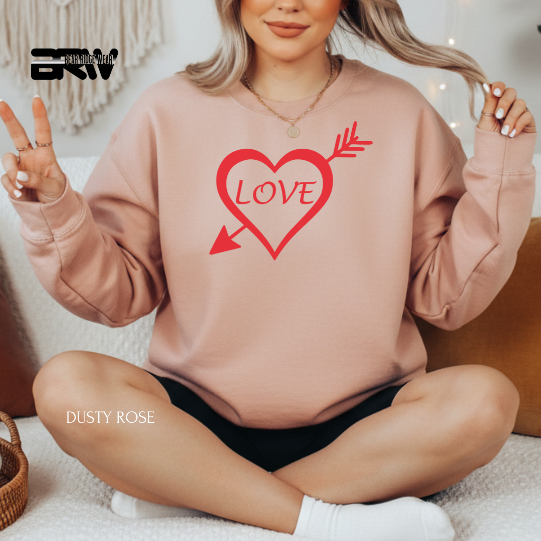 'Love -Heart Arrow' Valentine's Crewneck Sweatshirt