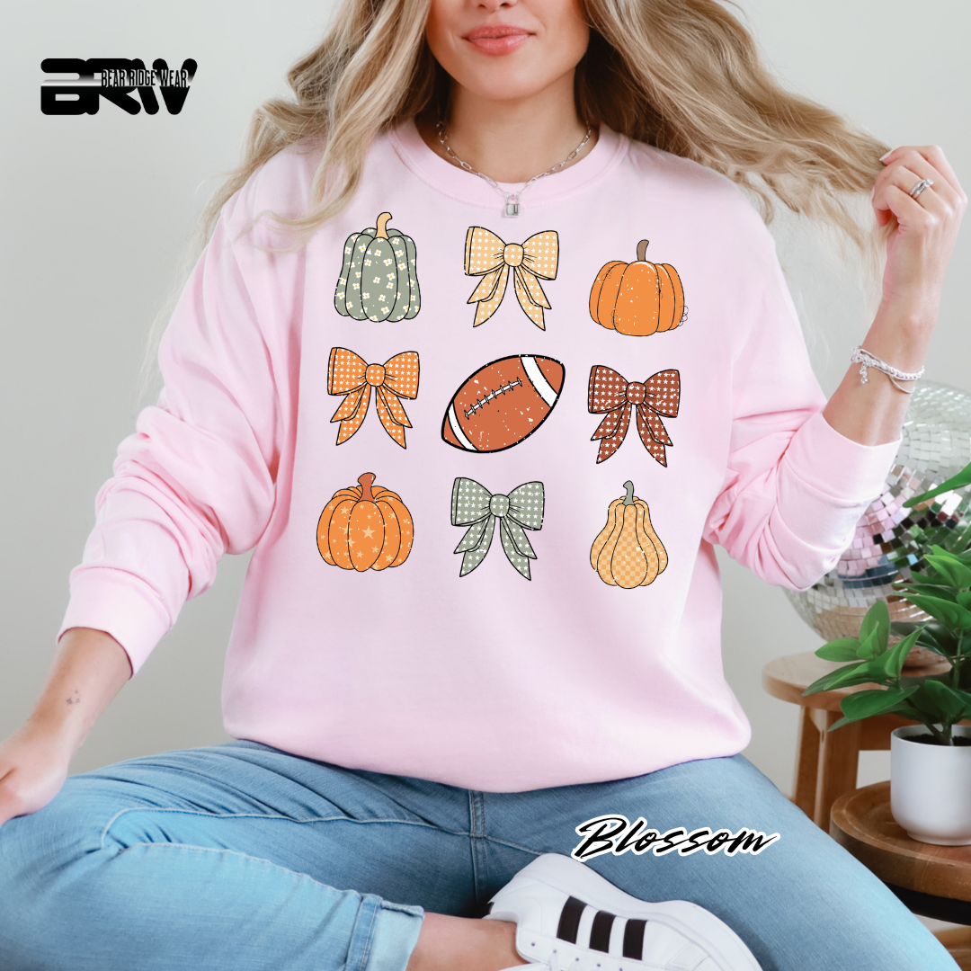 'Pumpkin Distressed football' Fall Long-Sleeve Tee