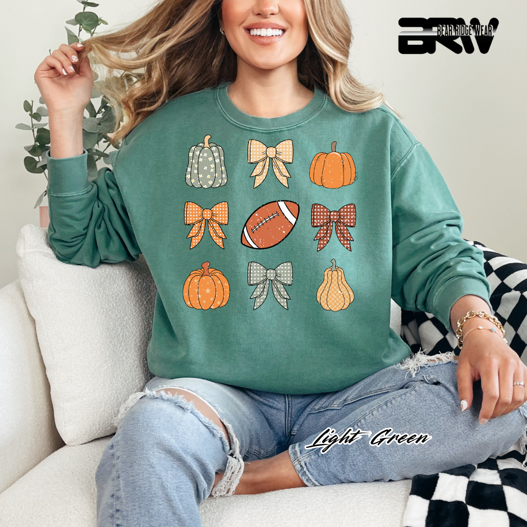 'Pumpkin Distressed football' Fall Long Sleeve Tee